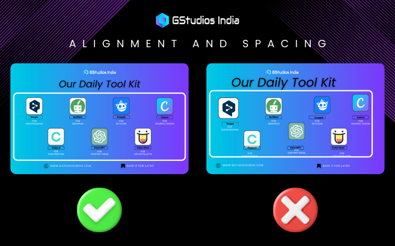 alignment and spacing